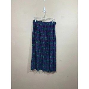 VTG Womens Southwestern Midi Skirt 30 Purple Boho Aztec Western Pleated 90s